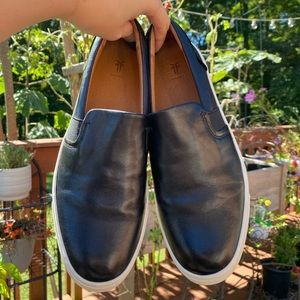 Leather Frye Ivy Slip On shoes in black